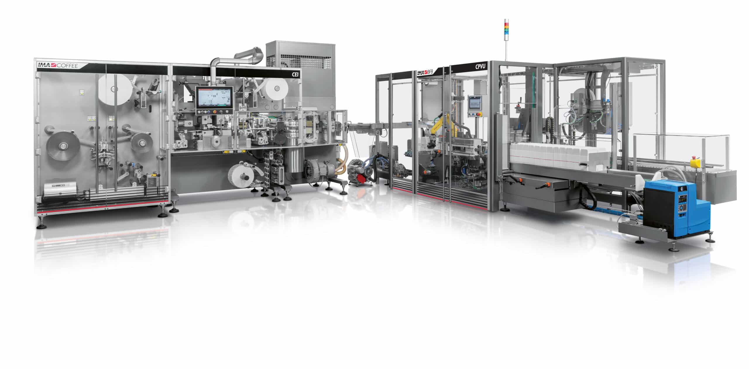 CE1 + CPVU – Compact, High-Speed Paper Pod Packaging line with Unmatched Precision
